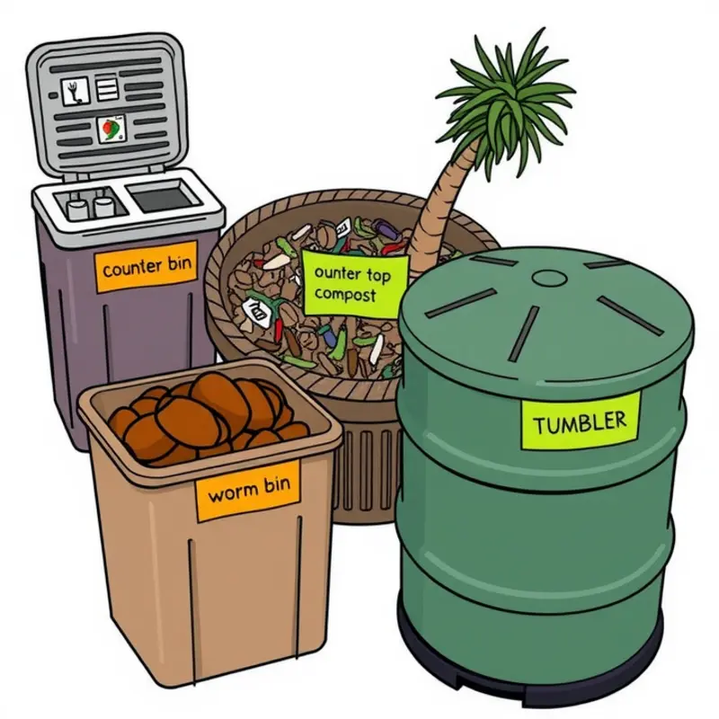 A modern apartment kitchen showcasing a convenient compost bin.