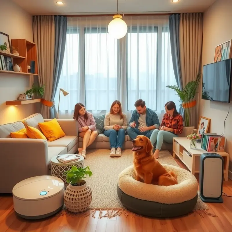 A family creates a comfortable and allergy-friendly apartment environment.