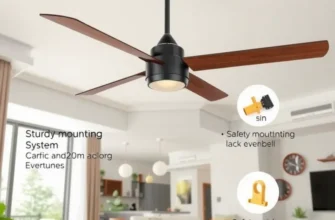 An inviting apartment with a stylish ceiling fan, sunlight flowing in, and a cozy ambiance.