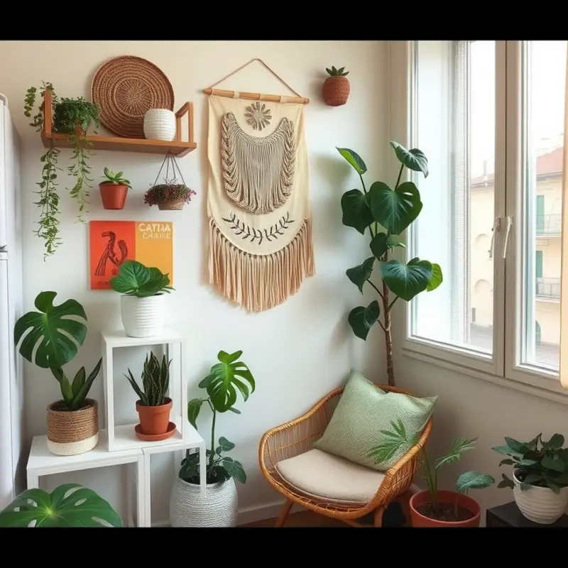 A stylish nook showcasing DIY crafts and personal touches.