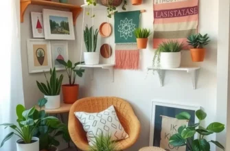 A colorful collage of hobbies suitable for apartment living, showcasing DIY projects, cooking, and gardening.