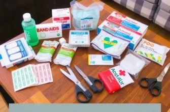 A cozy apartment interior with a focus on a first aid kit, symbolizing safety and preparedness.