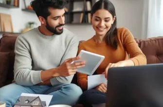 A laptop and tablet displaying multiple apartment search websites, with a notepad for notes, set in a bright workspace.