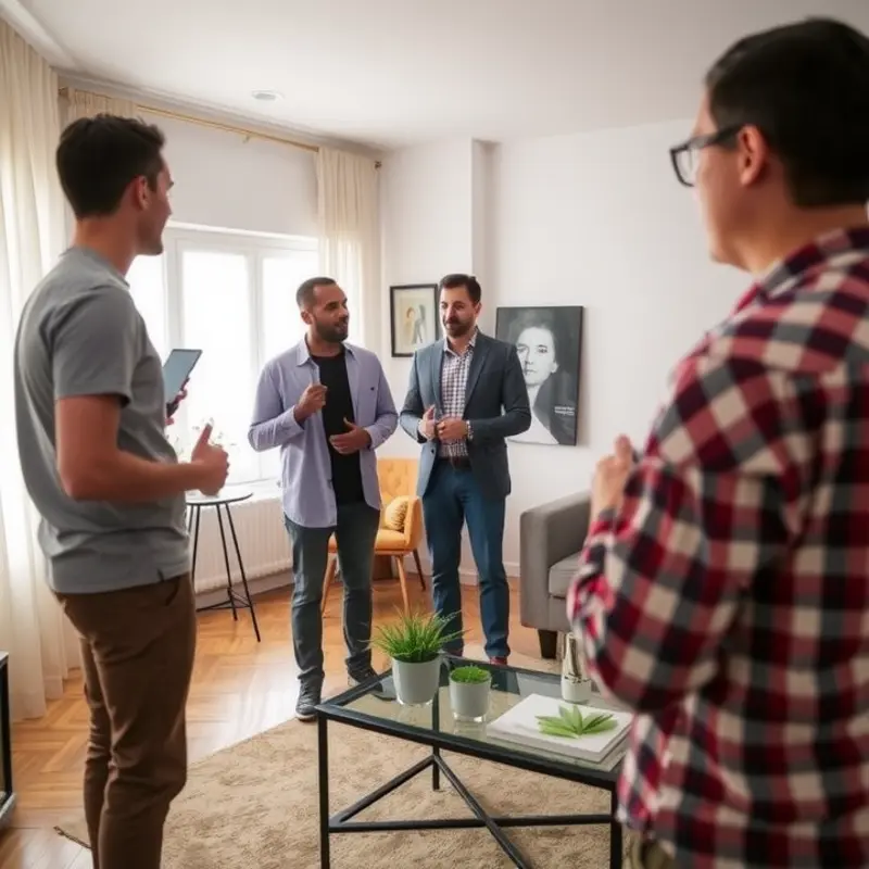 Young renters drafting a checklist for their apartment hunt.