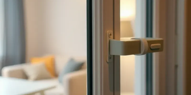 Cozy apartment interior highlighting secure windows and a warm atmosphere.