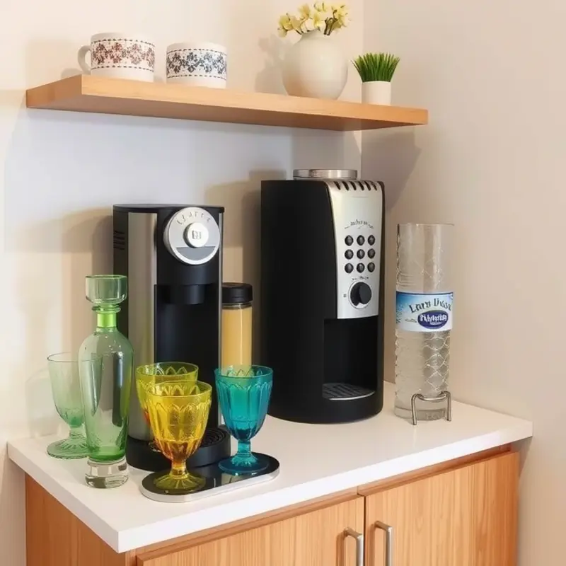 A stylish beverage station ideal for apartment living.