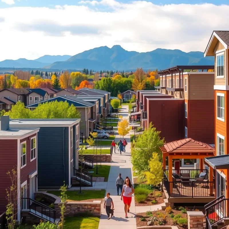 A vibrant Boulder neighborhood reflecting diverse housing options and community life.