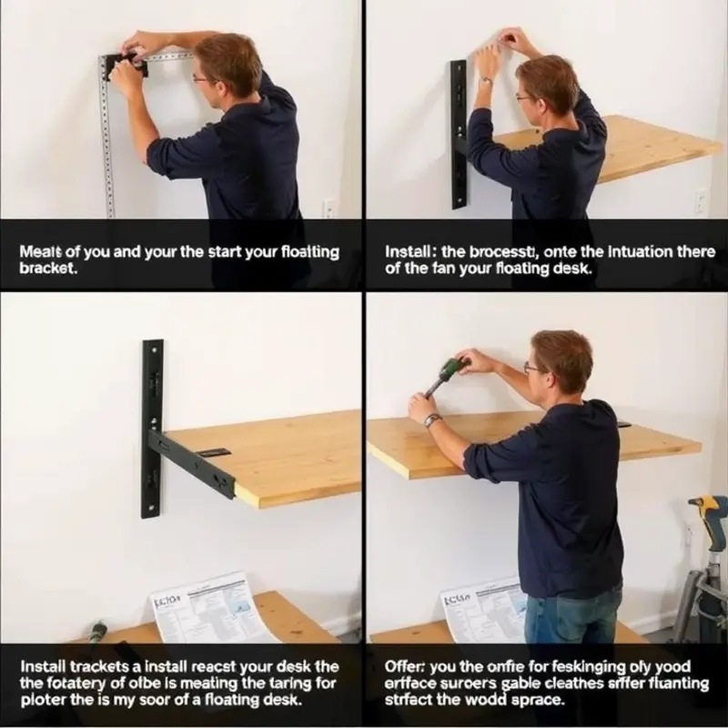 Essential tools and materials for building a DIY floating desk.