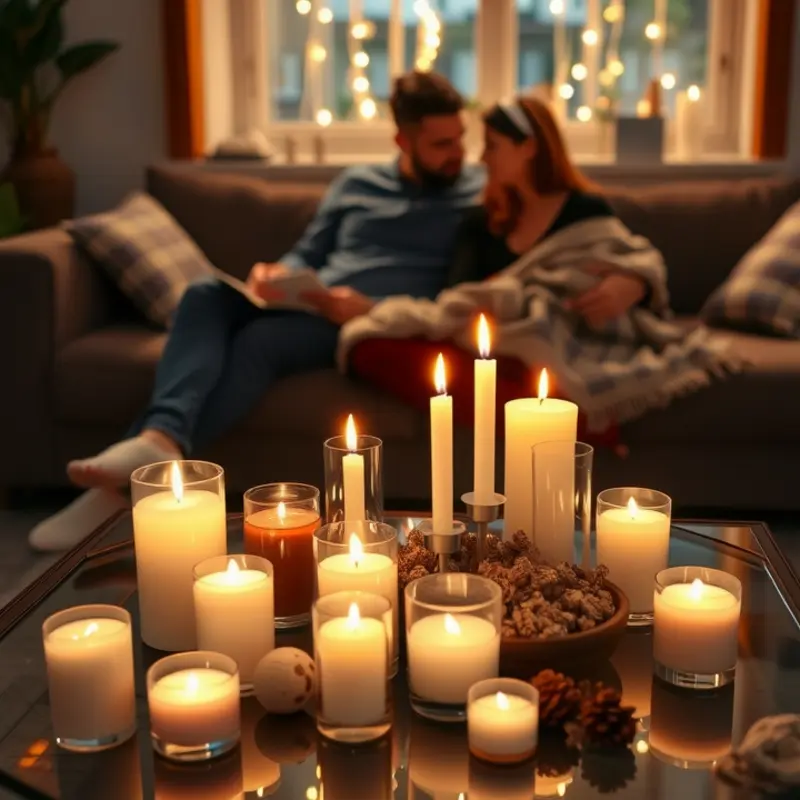 A cozy living space enhanced with a stylish diffuser and colorful essential oils.