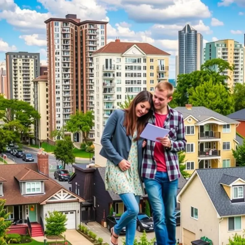 A comparison of urban and suburban living environments affecting rental costs.