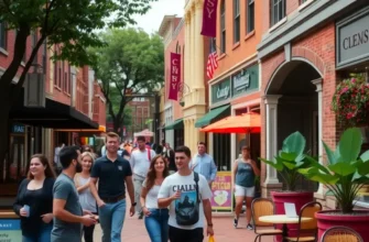 Overview of Clemson University campus, illustrating students and the vibrant outdoor environment.