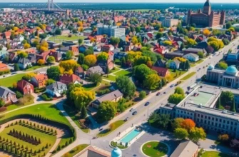 Charming neighborhood in Columbia, MO with people enjoying the outdoors.