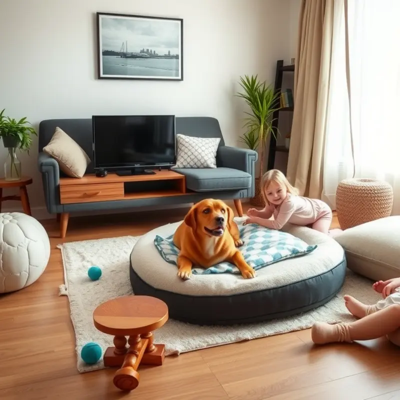 A family preparing for an adventure with essential pet travel gear.