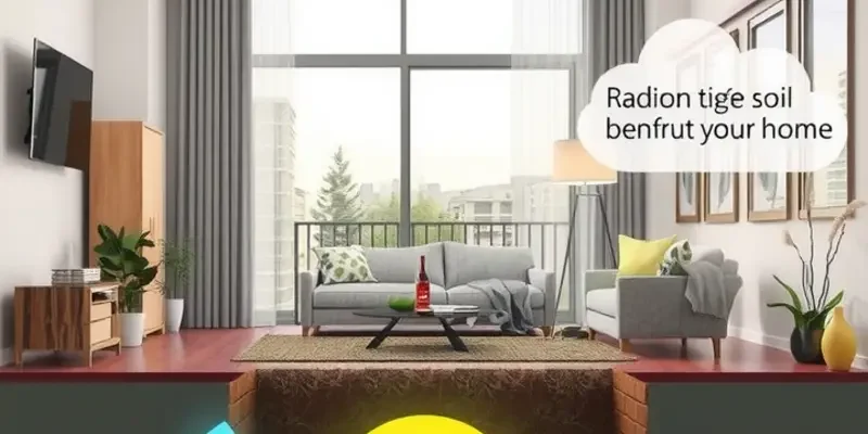 A smiling renter holding a radon test kit in a cozy apartment, reflecting proactive safety measures.