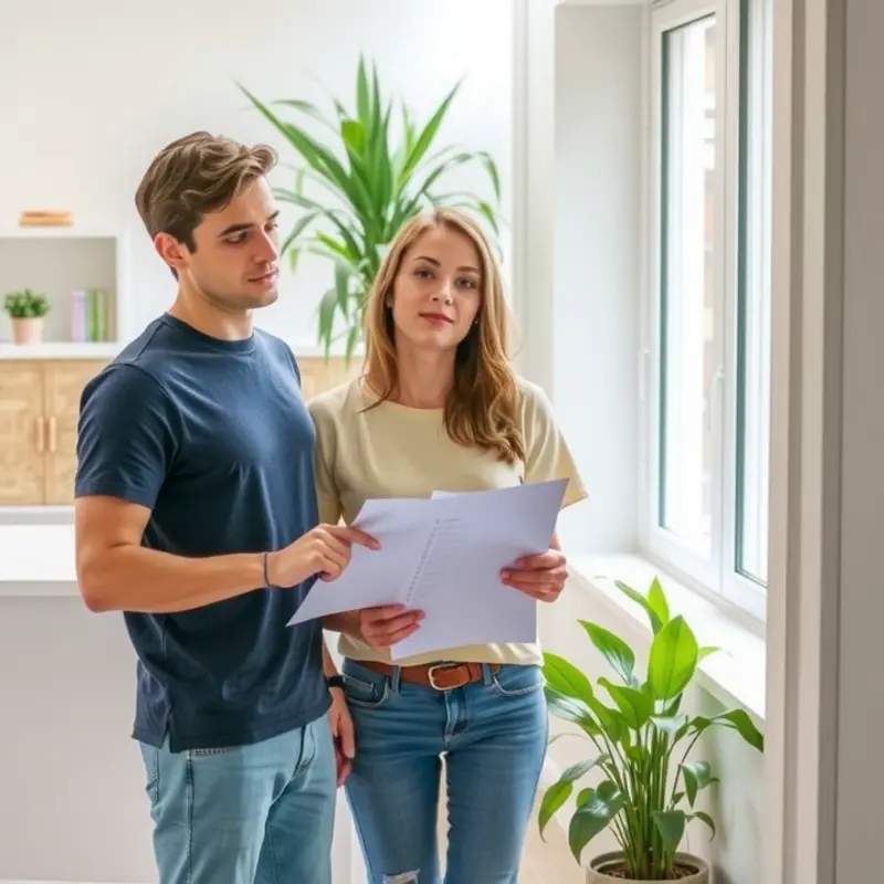 A couple carefully examines their potential apartment for allergens and cleanliness.