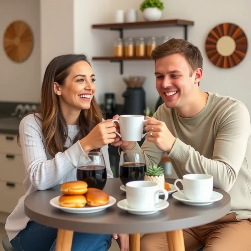 A cozy coffee station perfect for small apartments with a neat organization of coffee essentials.