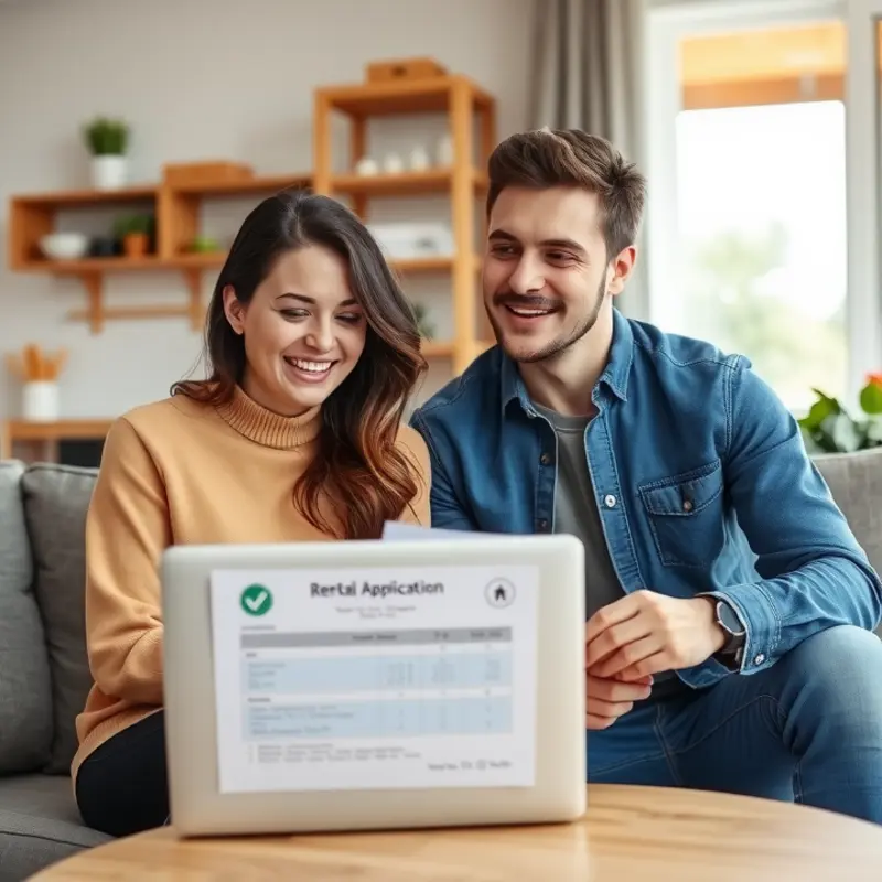 A couple chats about their credit score as they prepare to apply for a rental.