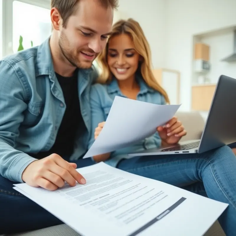 A couple understanding their lease and security deposit responsibilities.