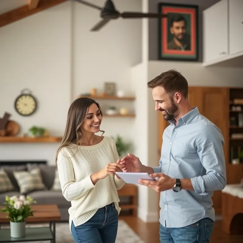 A young adult navigating the rental market with determination.