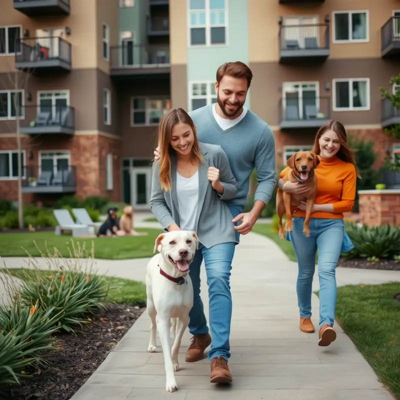 A family ensures their pets are vaccinated in a cozy apartment setting.