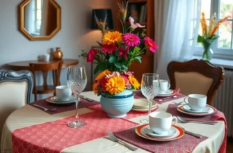 A cozy and inviting dining area in an apartment, showcasing stylish decor and inviting ambiance.