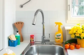 A welcoming apartment kitchen with a neat sink and warm ambiance, embodying a peaceful living space.