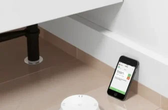 A comfortable apartment interior with visible leak detection devices
