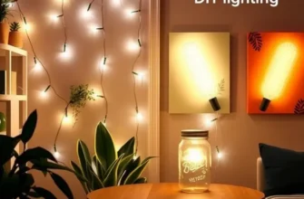 Bright and welcoming apartment with various lighting options, including string lights.
