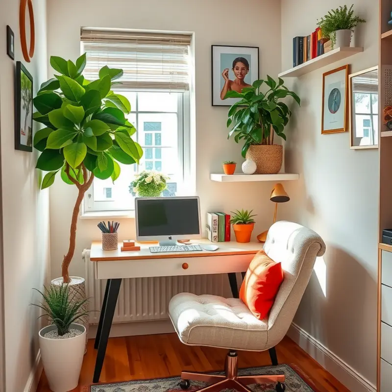 A cozy apartment workspace that makes the most of limited space.
