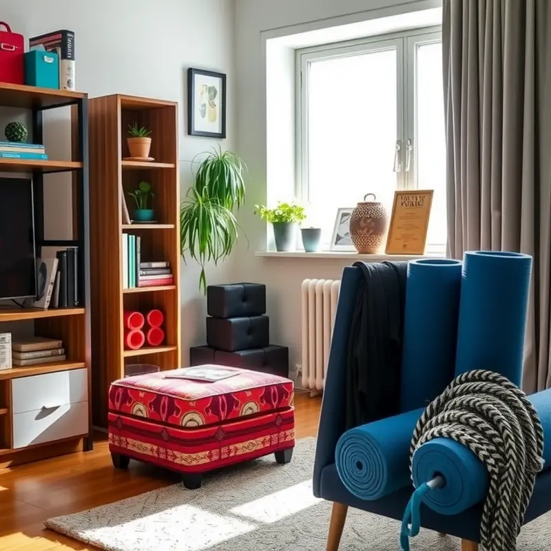 Creative storage hacks for apartment-friendly workout gear.