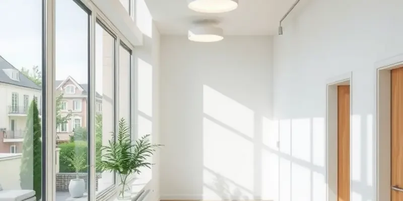 A welcoming apartment that highlights energy-saving elements, illustrating a comfortable and efficient home environment.