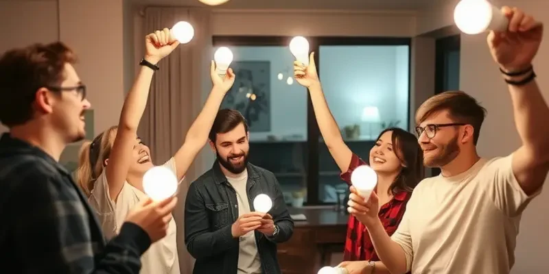 A bright, cozy apartment featuring energy-efficient setups and cheerful DIY decor.