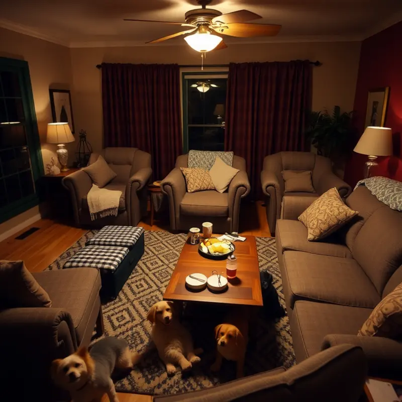 Families enjoying game night in a cozy apartment setting.