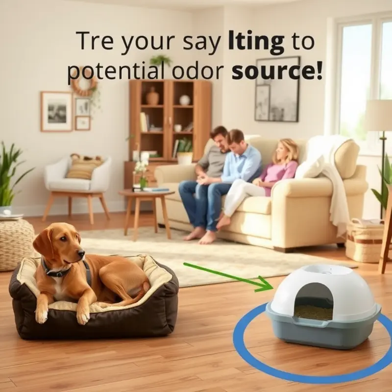 Identifying potential sources of odors in a pet-friendly living space.