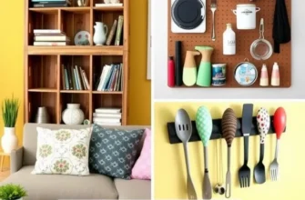 A cozy rental apartment showcasing DIY accessory storage and organization.