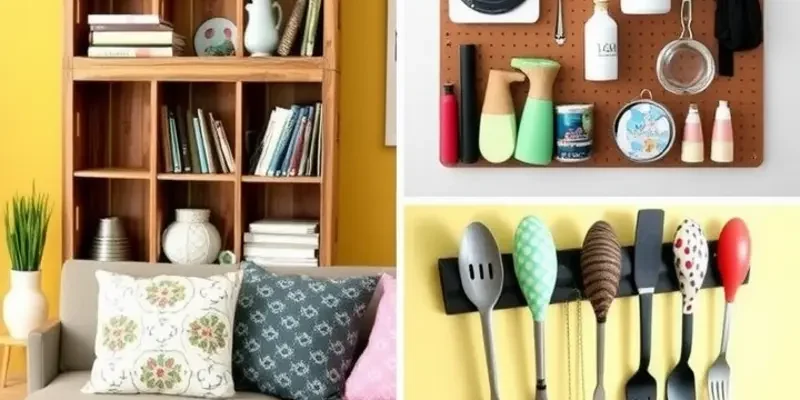 A cozy rental apartment showcasing DIY accessory storage and organization.