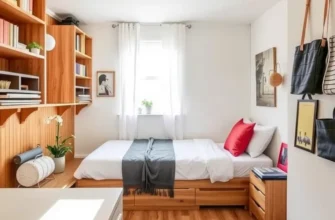 A well-organized small apartment with safety features.