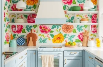 A beautifully decorated rental kitchen showcasing personalized elements and functional design.