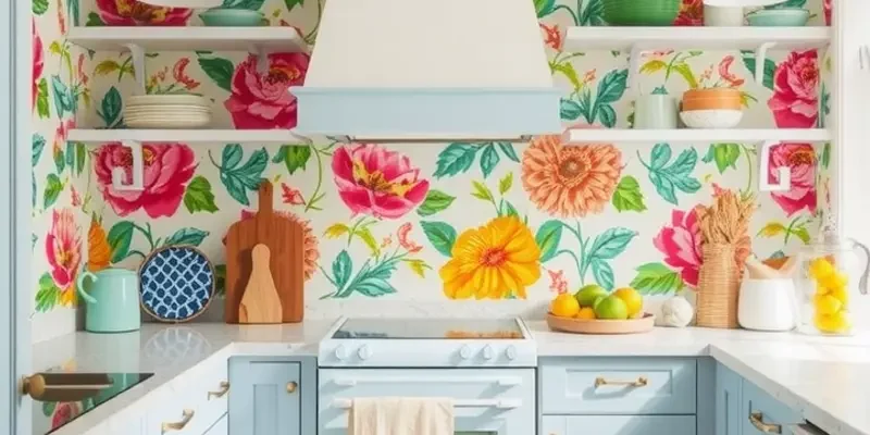 A beautifully decorated rental kitchen showcasing personalized elements and functional design.