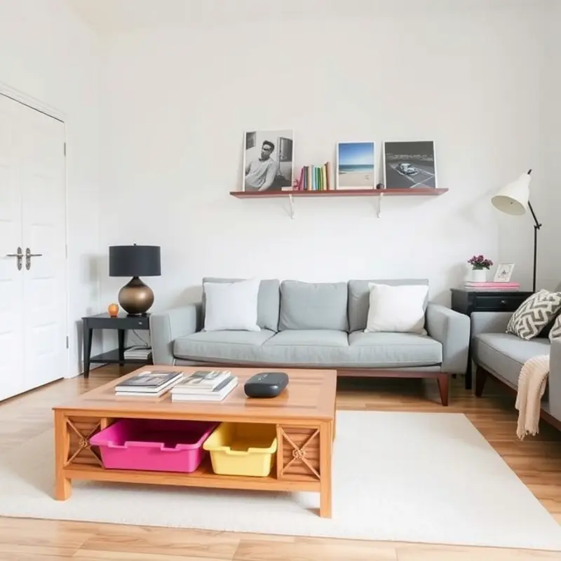 A young couple enjoys the process of decluttering, achieving a minimalist living space.