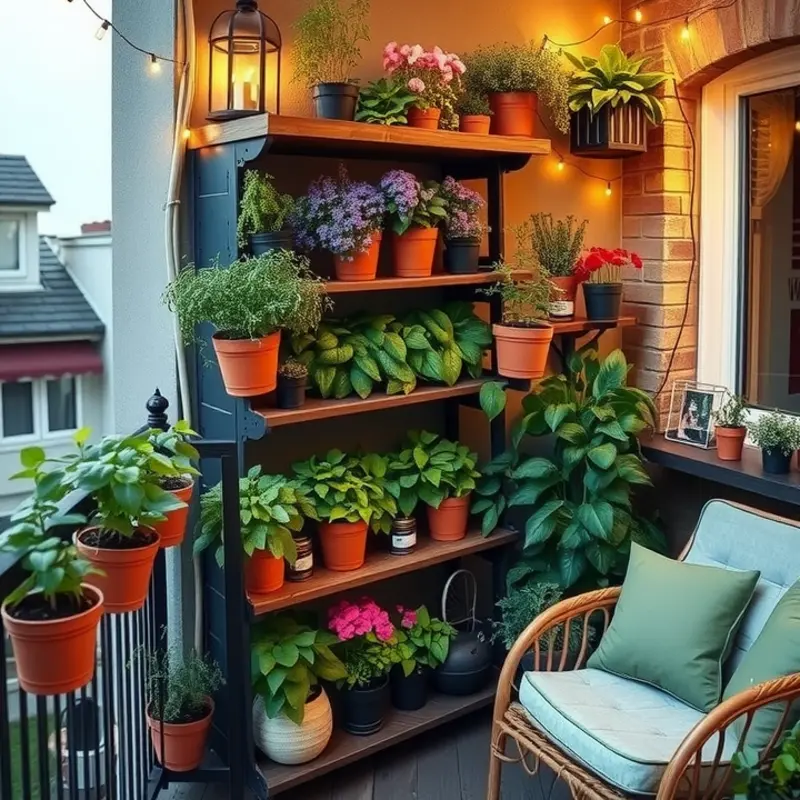 A sunny kitchen window brimming with fresh herbs.