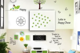 Living room featuring wall decals and a family enjoying their personalized space.