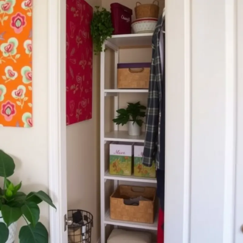 An efficiently organized closet showcasing smart storage solutions.
