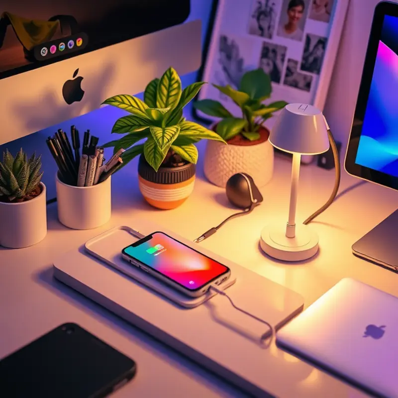 A chic wall-mounted charging station that keeps devices organized and adds style to a rental space.