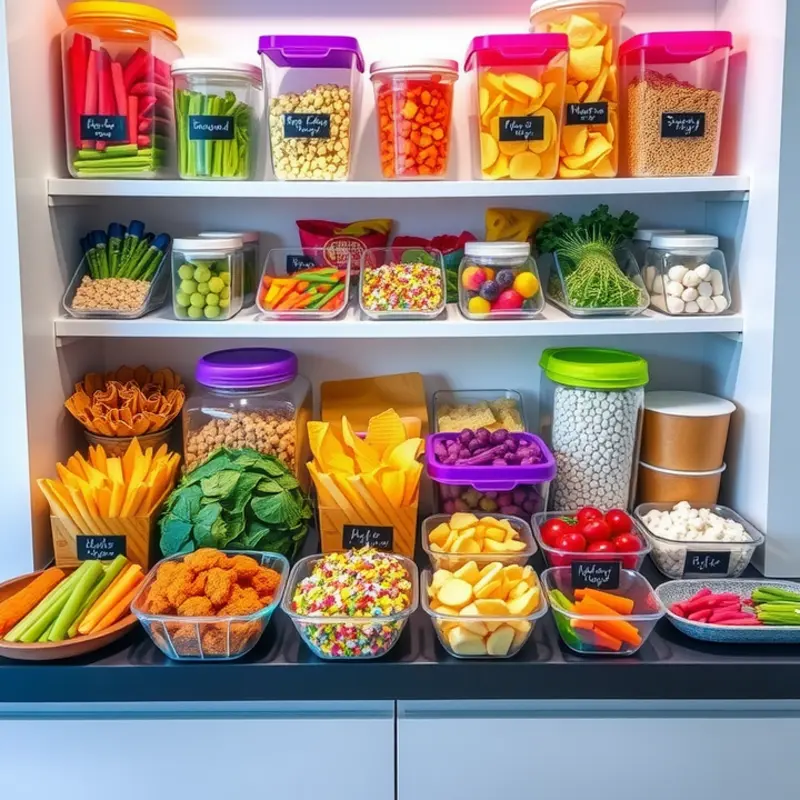 An inviting snack station setup in a chic apartment kitchen.