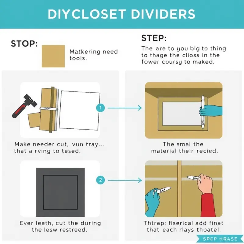 A display of creatively designed DIY closet dividers that enhance organization and aesthetics.
