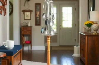 A collection of DIY coat stands in a well-decorated entryway.