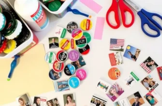 A cozy room with a fridge covered in creative and colorful DIY decorative magnets, adding personality to the space.