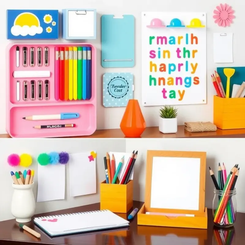 A beautifully organized desk nook that combines style and functionality.