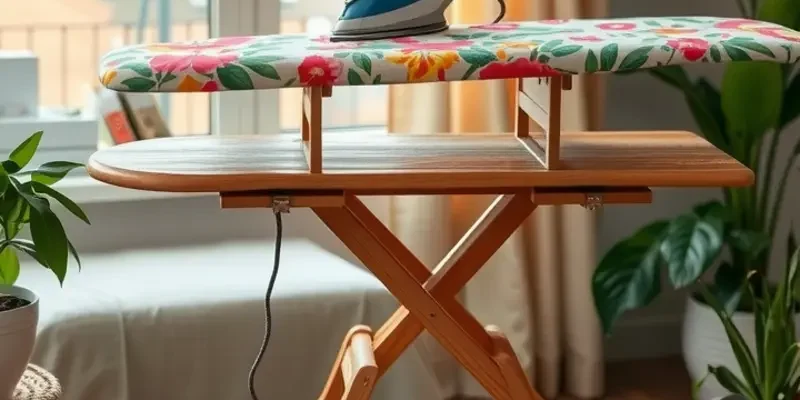 A modern apartment with two DIY ironing boards displaying creativity and style